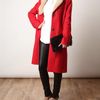 Acne Contrast Collar Coat in Red - Lyst