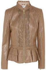 Alice By Temperley Page Lasercut Ruffled Leather Jacket