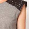 Asos Collection  Tshirt with Pu Stud Shoulder in Gray (grey) - Lyst