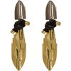 Balenciaga Boucle Doreille Leaf in Gold (gunmetal) - Lyst