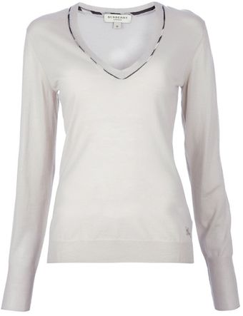 Burberry V-neck Top - Lyst