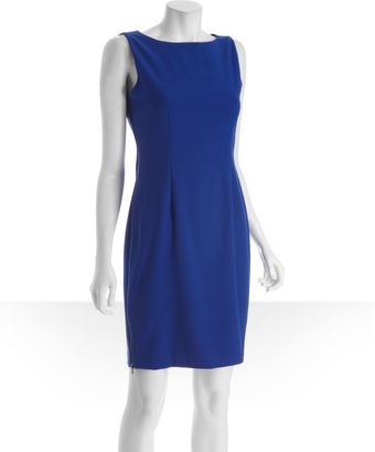 Calvin Klein Atlantis Blue Sleeveless Zipper Shift Dress - Lyst