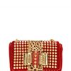 Christian Louboutin Sweety Charity Velvet Pony Spikes Clutch in Red - Lyst