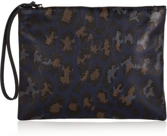 Christopher Kane Leopardprint Leather Clutch - Lyst