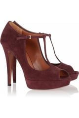 Gucci Suede Peeptoe Maryjane Pumps