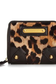 Juicy Couture Leopard Velour Small Zip Around Wallet - Lyst