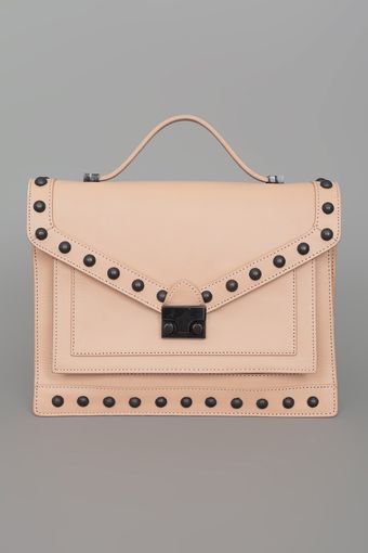 Loeffler Randall Rider Studded Shoulder Handheld Bag Nude - Lyst