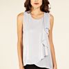 Oasis Dip Hem Metallic Shell in Silver - Lyst
