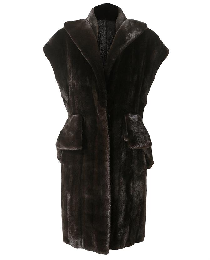 Revillon Sleeveless Fur Coat in Black Lyst