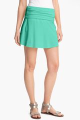 Splendid Fold Over Waist Jersey Miniskirt