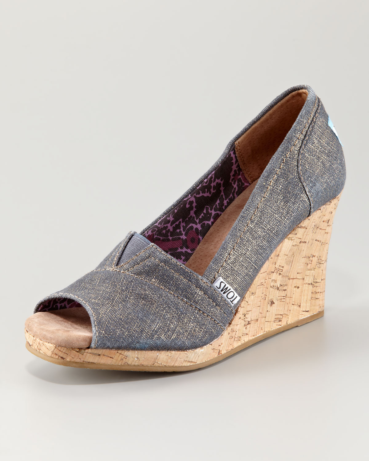 grey toms wedge booties