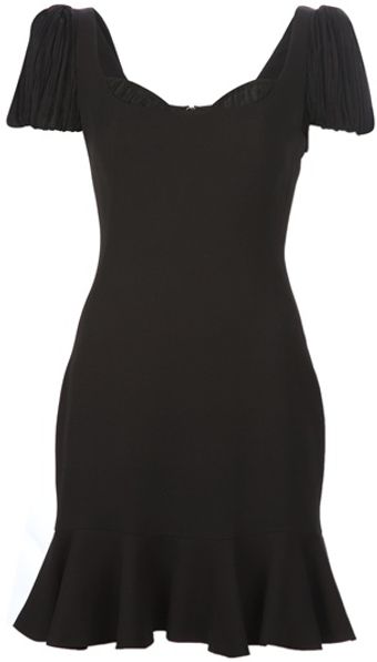 Alexander McQueen Puff Sleeve Dress - Lyst