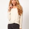 Asos Collection Asos Top with Cross Over Front in Beige (cream) - Lyst