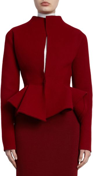 Lanvin Peplum Jacket In Red Lyst