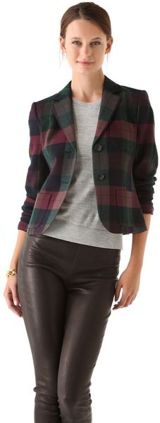 Theory Nillian Invictus Plaid Blazer - Lyst
