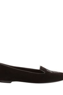 Alexander McQueen Black Sequin Skull Slippers - Lyst
