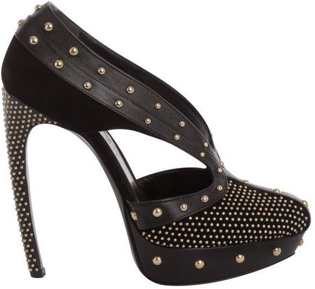 Alexander Mcqueen Degrade Stud Cutout Boot in Black - Lyst