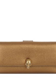 Alexander McQueen Bronze Skull Charm Wallet - Lyst