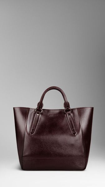 Burberry Large London Leather Portrait Tote Bag in Brown (mahogany red) | Lyst