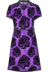 Christopher Kane Leathertrimmed Flocked Tulle Dress