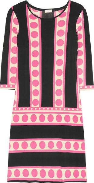 Collette By Collette Dinnigan Printed Stretchjersey Dress in Pink (black) - Lyst