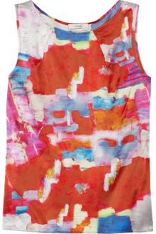 Erdem Fabian Printed Silk Top - Lyst