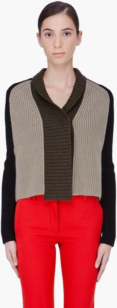 Givenchy Tricolor Cashmere Blend Cardigan in Black (olive) - Lyst