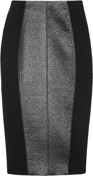Hakaan Savage Hammered Satin Paneled Stretch Crepe Skirt - Lyst