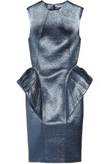 Hakaan Pogo Textured Wool-blend Peplum Dress