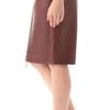 Hakaan Leather Zip Front Pencil Skirt in Brown (bordeaux) - Lyst