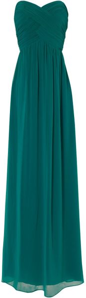 Jane Norman Pleat Bodice Maxi in Green (jade) - Lyst