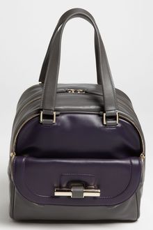 Jimmy Choo Justine Small Bicolor Leather Satchel - Lyst