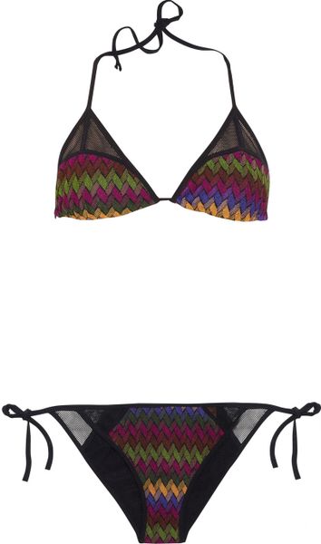 Missoni Basket Crochetknit Triangle Bikini in Multicolor (multicolored) - Lyst