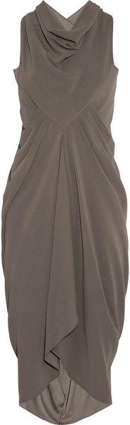 Rick Owens Edeesse Draped Crepe Dress - Lyst
