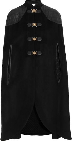 Temperley London Avalon Leather trimmed Wool-blend Cape - Lyst