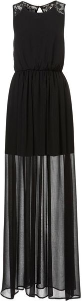 Topshop Floral Mesh Back Maxi Dress - Lyst
