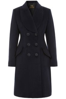 Vivienne Westwood Anglomania Navy Noble Double Breasted Wool Coat - Lyst