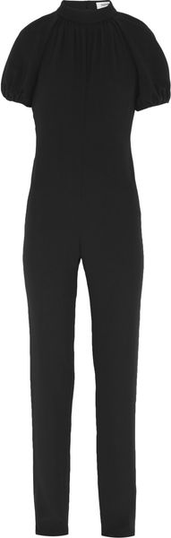 Yves Saint Laurent Laceback Crepe Jumpsuit - Lyst