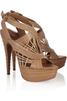 Alaïa Multistrap Leather Platform Sandals - Lyst