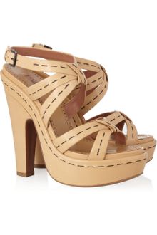 Alaïa Leather Platform Sandals - Lyst