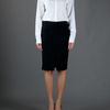 Alexander Mcqueen Wool Crepe Skirt in Black - Lyst