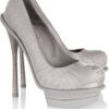 Alexander Mcqueen Ostrich Platform Pumps in Gray (grey) - Lyst