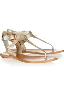 Belle By Sigerson Morrison Randy Metallic Leather Sandals - Lyst