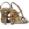 Bottega Veneta Python Wedge Sandals in Animal - Lyst