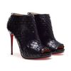 Christian Louboutin Diplonana Leather Peep Toe Ankle Boots in Black - Lyst