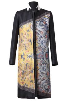 Dries Van Noten Regine Japanese Printed Wool Silk Coat - Lyst