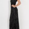 Elie Saab Cap Sleeve Beaded Gown in Black - Lyst