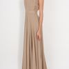 Elie Saab Embellish Collar Georgette Gown in Beige (gold) - Lyst