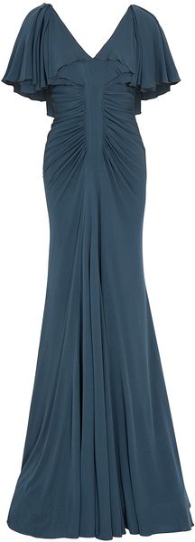 Elie Saab Jersey Dress Cap Sleeves Dress - Lyst