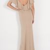 Elie Saab Jersey Dress Cap Sleeves Dress in Beige - Lyst